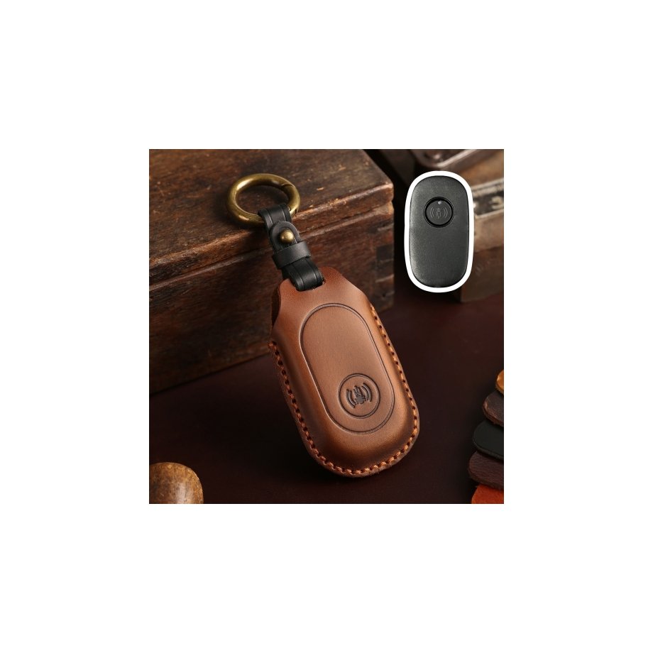 For Sanyang Hallmo Motorcycle Remote Key Protective Case(Brown)